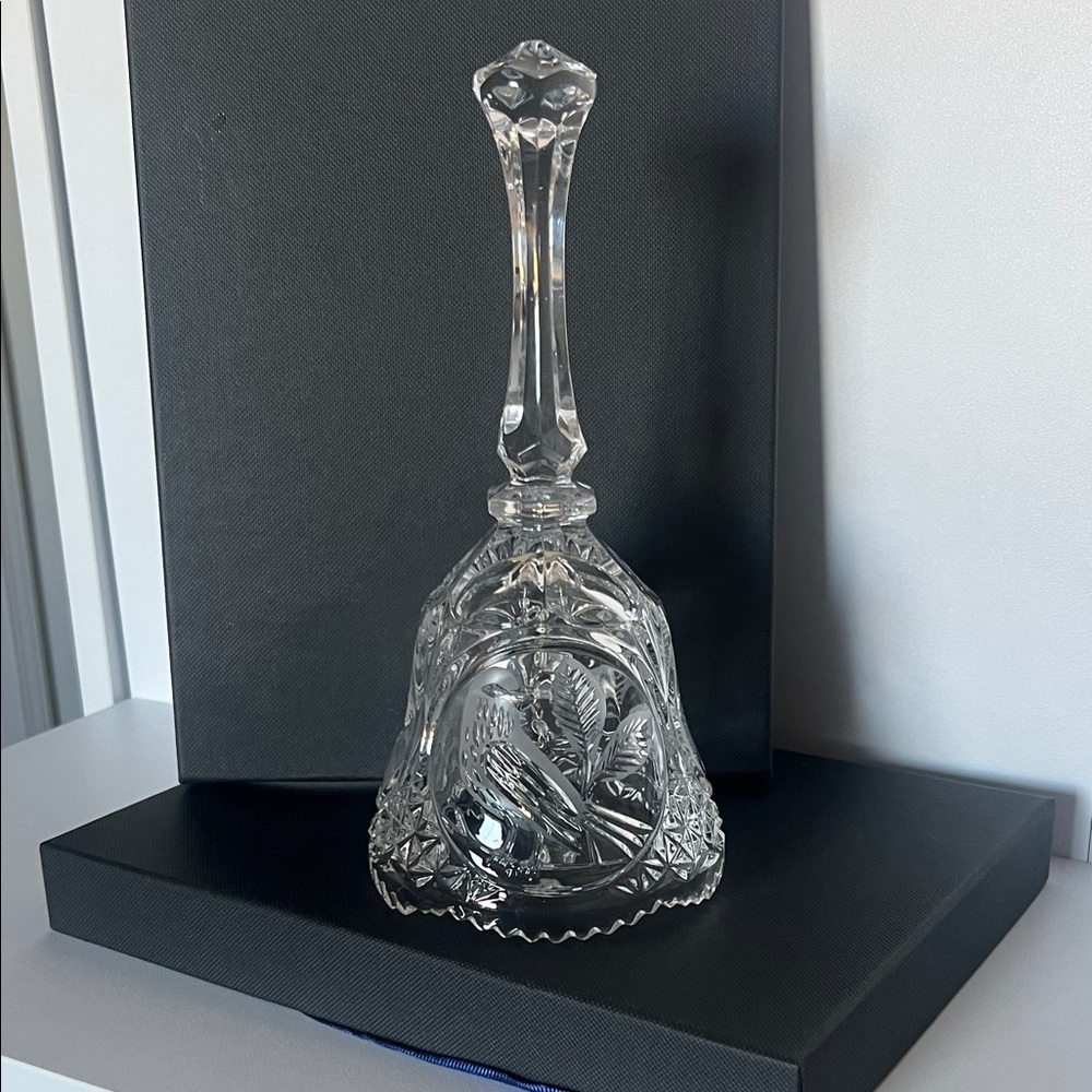 Vintage Crystal Bell with Intricate Birds